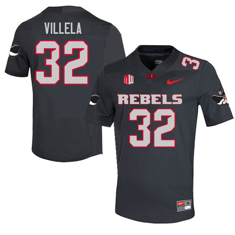 #32 Ramon Villela UNLV Rebels College Football Jerseys-Retro Charcoal #32 Ramon Villela UNLV Rebels College Football Jerseys-Retro Charcoal